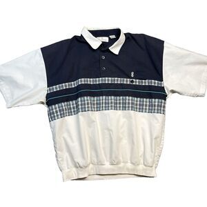 Vintage‎ 80s Bill Blass Banded Hem Shirt Short Sleeve Men's XL Golf Grandpa